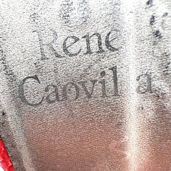 René Caovilla Red Python Slingback Heels 38 Pointed Toe Made Italy - Picture 6 of 9